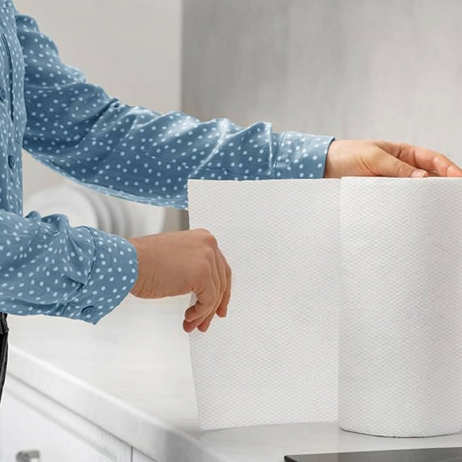Velor Centrefeed White Embossed - 6 Rolls