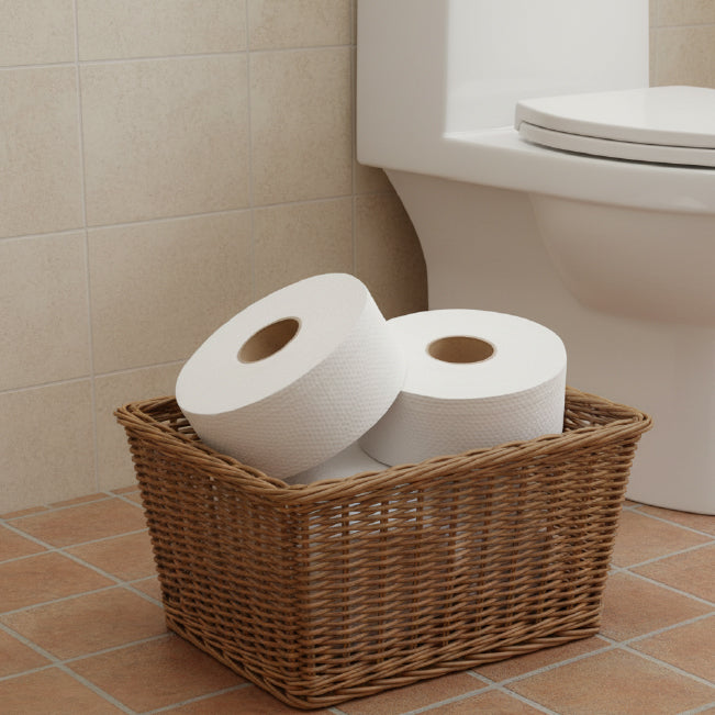 Velor Mini Jumbo Toilet Roll – Embossed Toilet Tissue for Commercial Washroom Dispensers - 24 Rolls