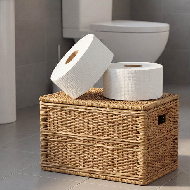 Velor Mini Jumbo Toilet Roll – Embossed Toilet Tissue for Commercial Washroom Dispensers - 48 Rolls