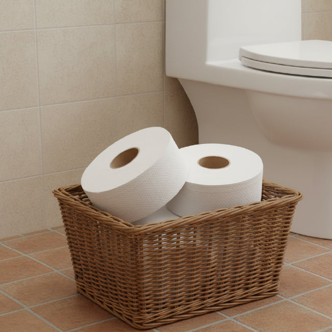 Velor Mini Jumbo Toilet Roll – Embossed Toilet Tissue for Commercial Washroom Dispensers - 48 Rolls