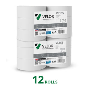 Velor Jumbo Toilet Roll – Embossed Toilet Tissue for Commercial Washroom Dispensers