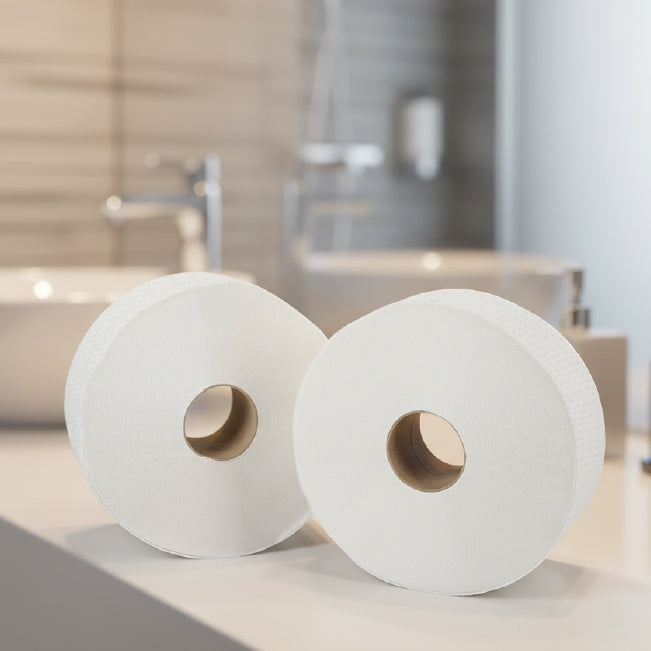 Velor Jumbo Toilet Roll – Embossed Toilet Tissue for Commercial Washroom Dispensers