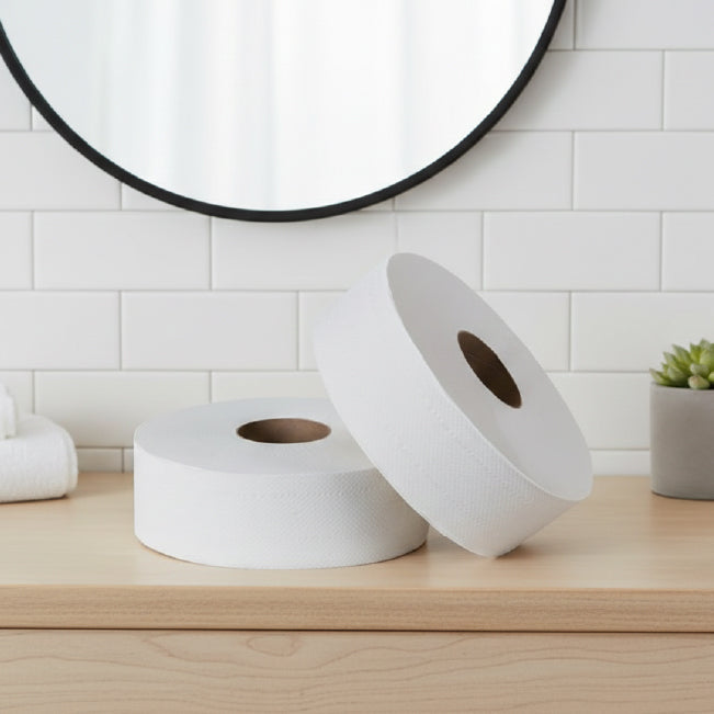 Velor Jumbo Toilet Roll – Embossed Toilet Tissue for Commercial Washroom Dispensers