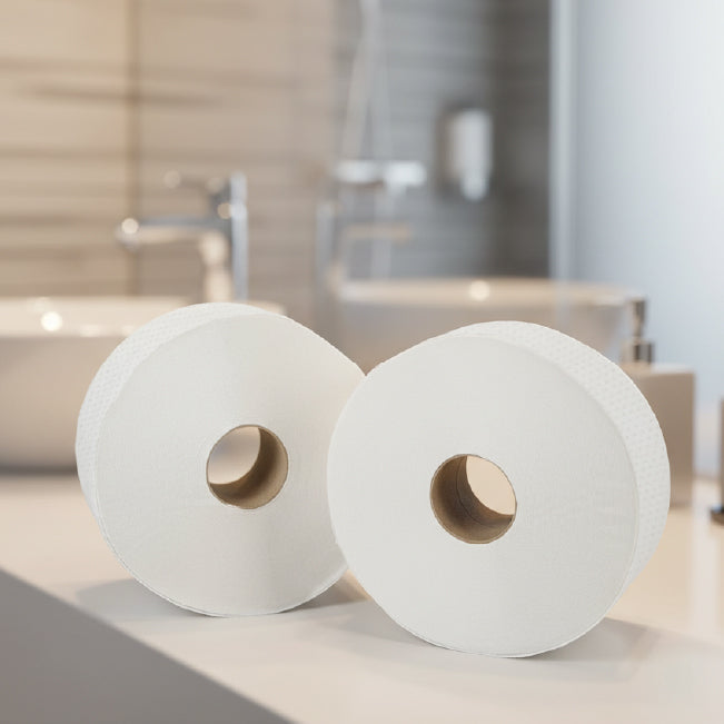 Velor Jumbo Toilet Roll – Embossed Toilet Tissue for Commercial Washroom Dispensers